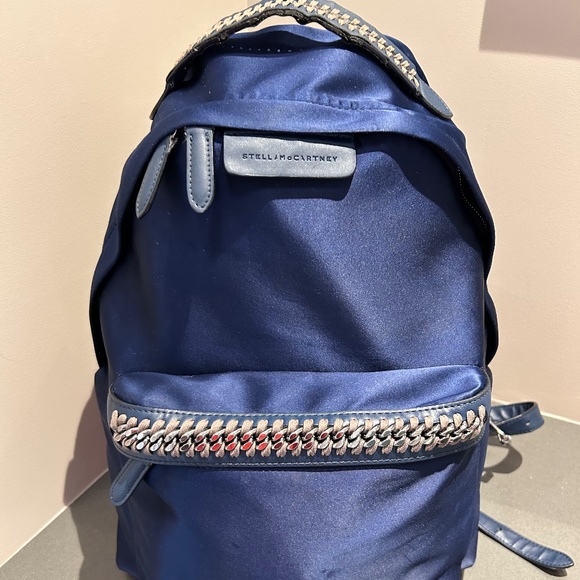 Stella McCartney Blue 'falabella Go' Satin Backpack - Picture 3 of 13